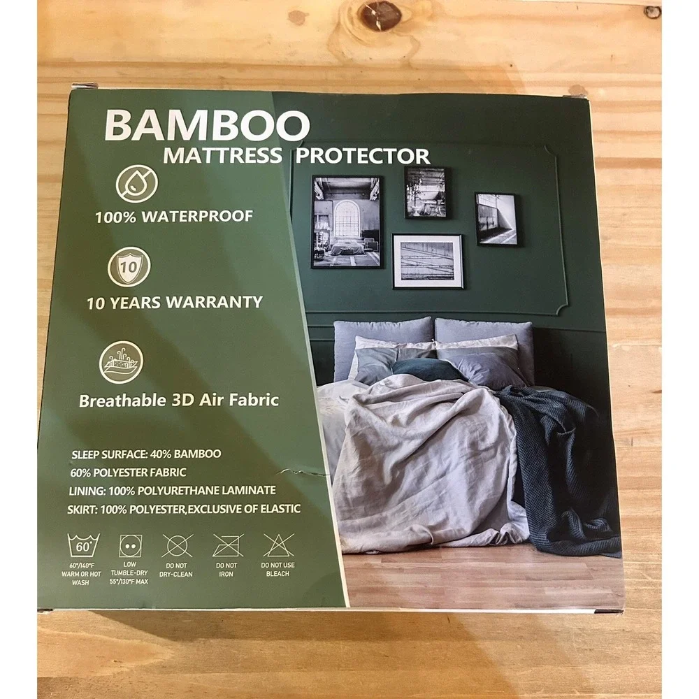 Bedlore Sweet Dream Bamboo Waterproof Mattress Protector Twin Hypoallergenic